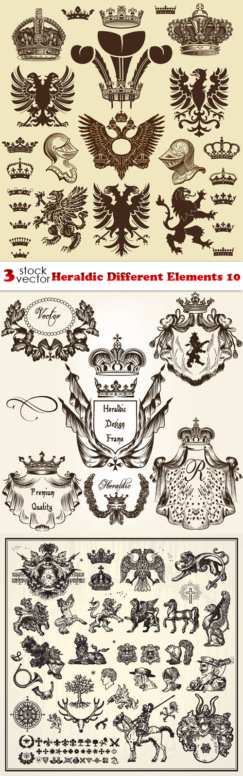 Vectors - Heraldic Different Elements 10