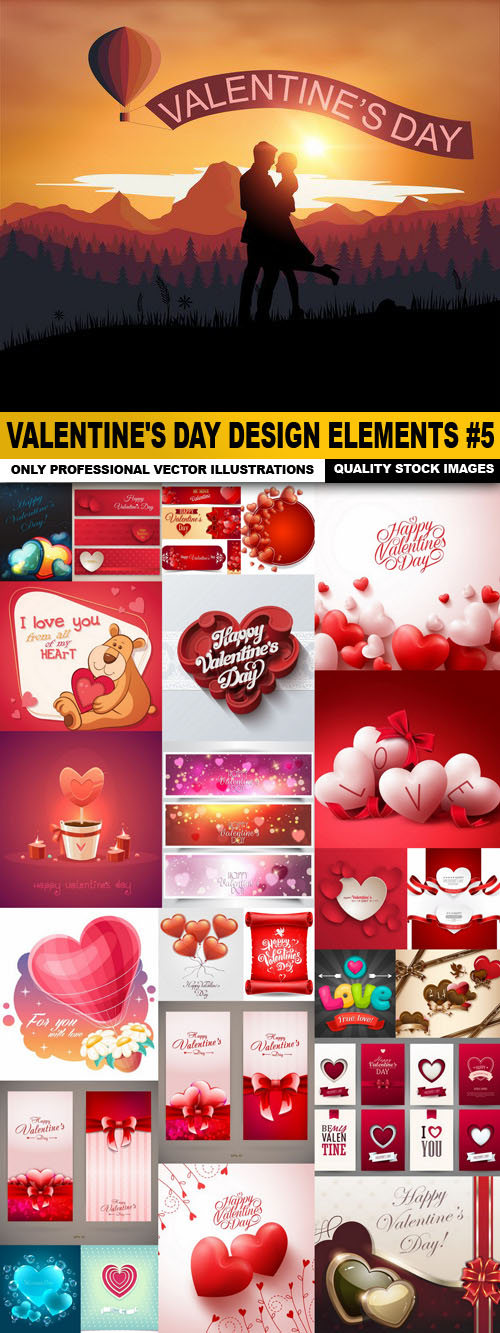 Valentine's Day Design Elements #5 - 25 Vector