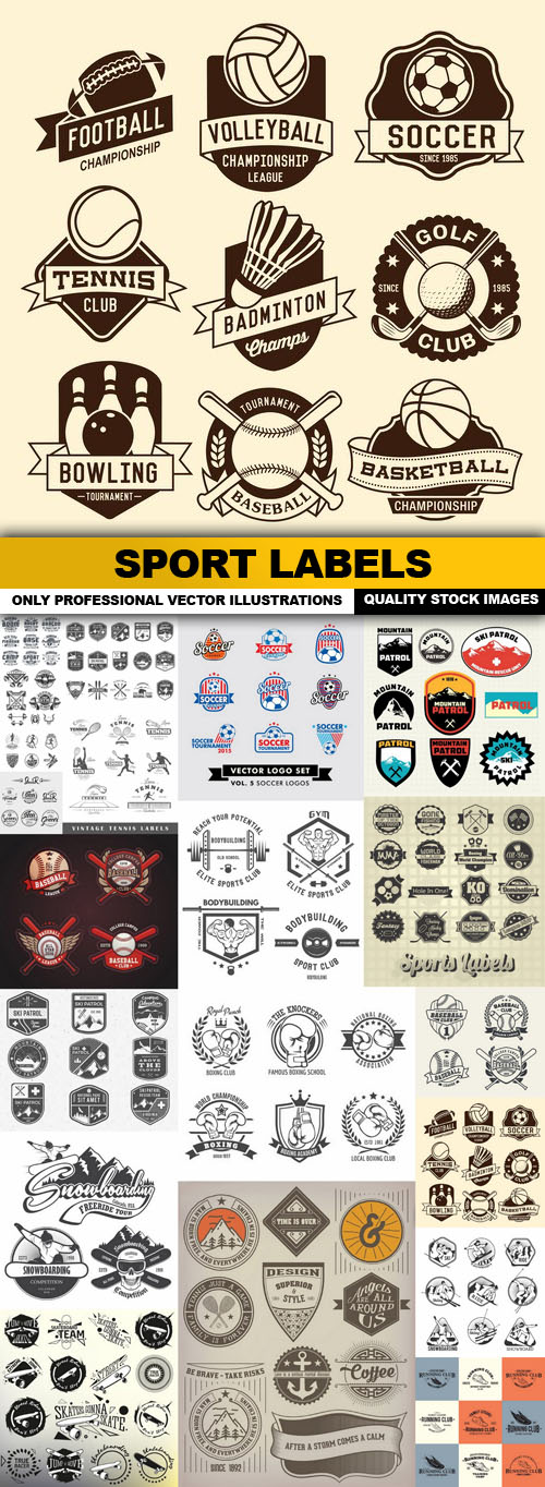 Sport Labels - 20 Vector