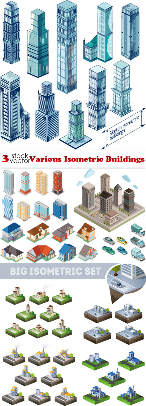 Vectors - Various Isometric Buildings