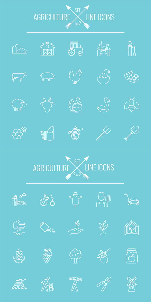 Agriculture icon set - Vectors