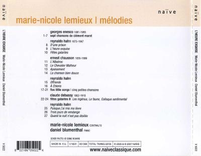 Marie-Nicole Lemieux (contralto) - “ l'heure exquise “ / 2007 Naïve
